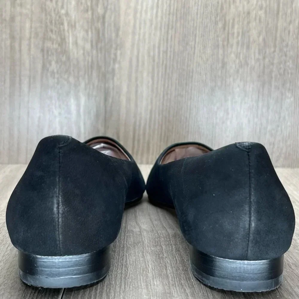 Caslon Shoes Womens Sz 7M Laurel Pointed Toe Water Resistant Flats Leather Black - Picture 5 of 12